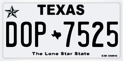 TX license plate DOP7525