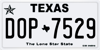 TX license plate DOP7529
