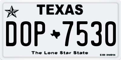 TX license plate DOP7530