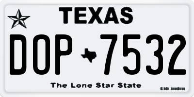 TX license plate DOP7532