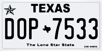 TX license plate DOP7533