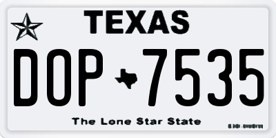 TX license plate DOP7535