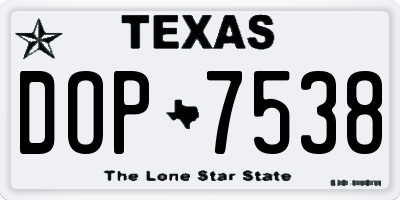 TX license plate DOP7538
