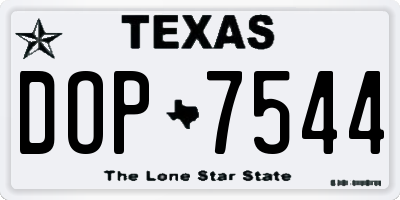 TX license plate DOP7544