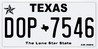 TX license plate DOP7546