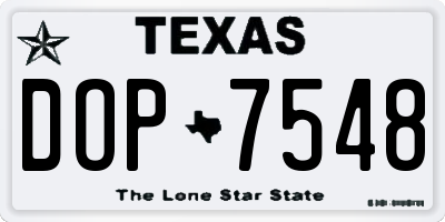 TX license plate DOP7548