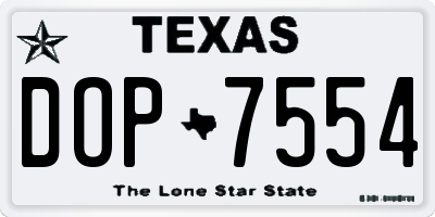 TX license plate DOP7554