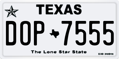 TX license plate DOP7555