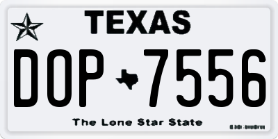 TX license plate DOP7556