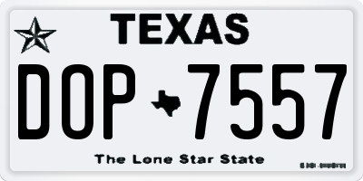 TX license plate DOP7557
