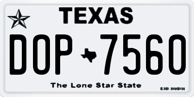 TX license plate DOP7560