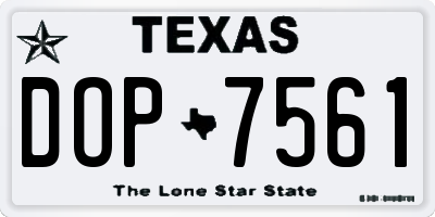 TX license plate DOP7561