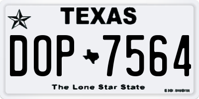 TX license plate DOP7564