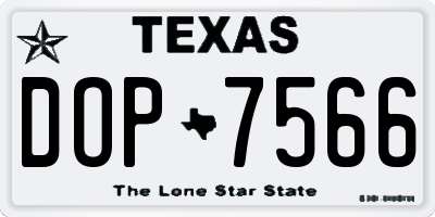 TX license plate DOP7566