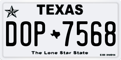 TX license plate DOP7568