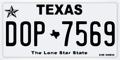 TX license plate DOP7569