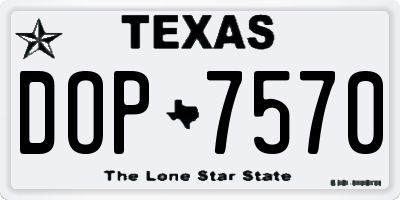 TX license plate DOP7570