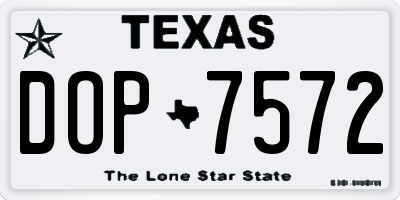 TX license plate DOP7572