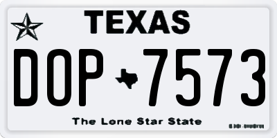 TX license plate DOP7573