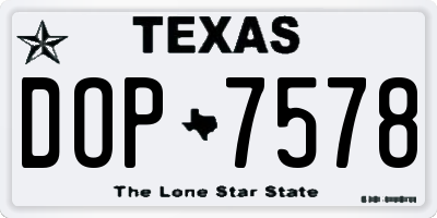 TX license plate DOP7578