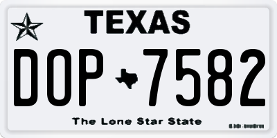 TX license plate DOP7582