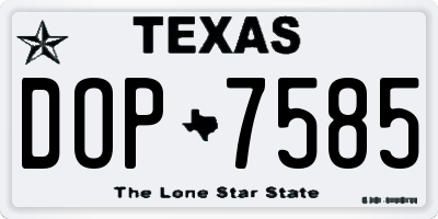 TX license plate DOP7585