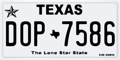 TX license plate DOP7586