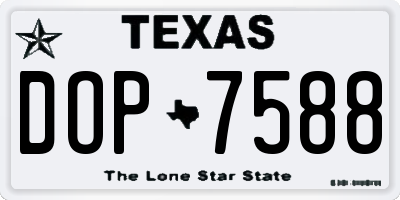 TX license plate DOP7588