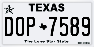 TX license plate DOP7589