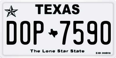 TX license plate DOP7590