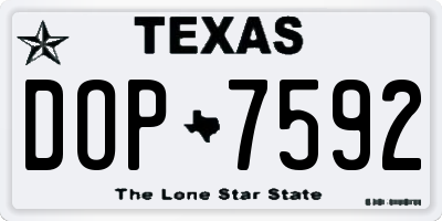 TX license plate DOP7592