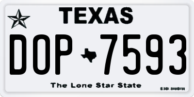 TX license plate DOP7593