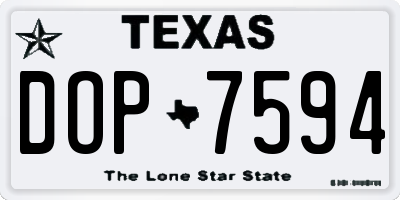 TX license plate DOP7594
