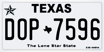 TX license plate DOP7596