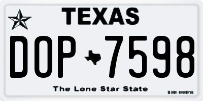 TX license plate DOP7598