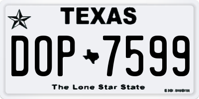TX license plate DOP7599