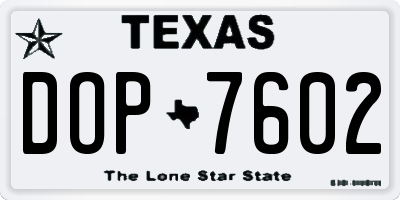 TX license plate DOP7602