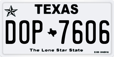 TX license plate DOP7606
