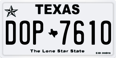 TX license plate DOP7610