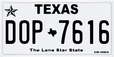 TX license plate DOP7616