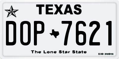 TX license plate DOP7621