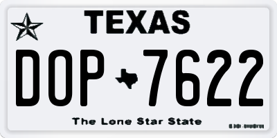 TX license plate DOP7622