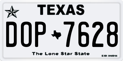 TX license plate DOP7628