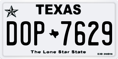 TX license plate DOP7629