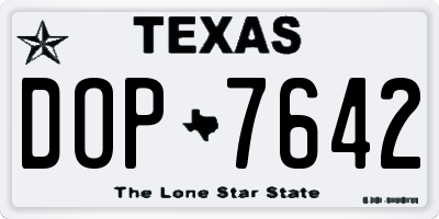TX license plate DOP7642