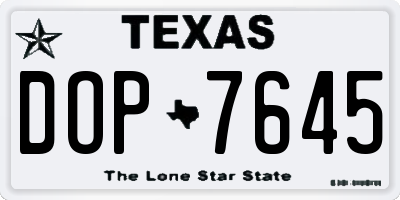 TX license plate DOP7645