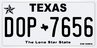 TX license plate DOP7656