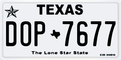 TX license plate DOP7677