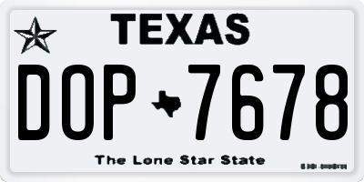 TX license plate DOP7678
