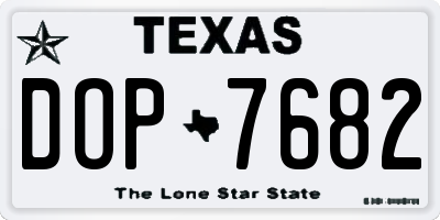 TX license plate DOP7682